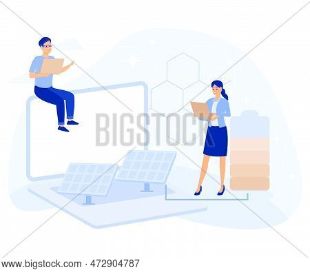Innovative Science Concept, Quantum Computing, Computer Science,flat Vector Modern Illustration