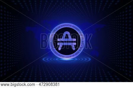 Amp Virtual Currency Image. 3d Illustrations. Amp Coin Logo.