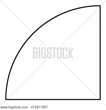 Part Circle 1/4 4 Four Contour Outline Line Icon Black Color Vector Illustration Image Thin Flat Sty