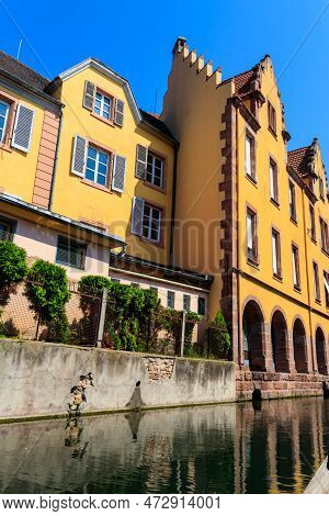 Traditional Colourful Half-timbered Houses Alongside The Lauch River In Petite Venice District In Co