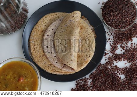 Soft Spongy Pancakes Made Of A Fermented Batter Of Poongar Rice And Lentils. Poongar Rice Soft Dosa