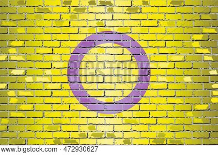 Intersex Pride Flag On A Brick Wall - Illustration,  
Abstract Grunge Intersex Flag