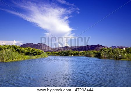 Neretva floddelta i Kroatien