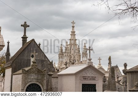 February 22, 2023 Lisbon, Portugal: Cemiterio Do Alto De Sao Joao, Parada Alto De Sao Joao