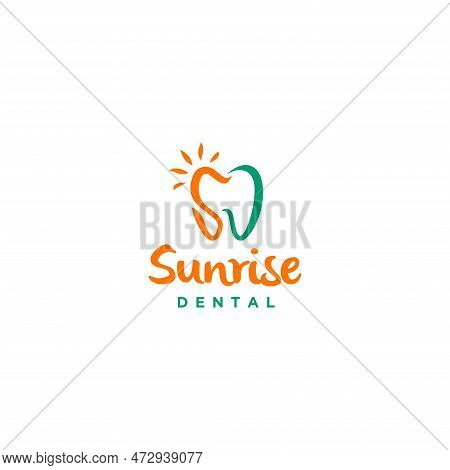Tooth Symbol Formed From Initial Letters Sd Logo Design. Initials S And D In Sunrise Dental Logo Des