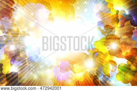 Modern Colorful Composition With Rays. For Your Own Design.