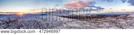 Aerial View Of The Gartan Mountain, County Donegal - Ireland
