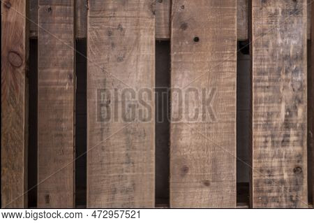 Surface Of Unvarnished Wooden Planks Joined With Metal Nails. Vector Wood Background Texture