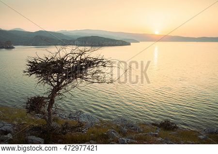 Beautiful Sunny Arid Oman Landscape In Persian Gulf Bay With Turquoise Sea Water, Merillas Islands B