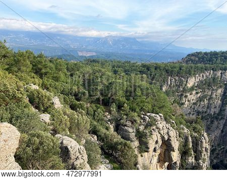 Landscape Tazi Canyon In Manavgat, Antalya, Turkey Aerial Top View.