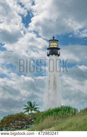 Key Biscane Point Lighthouse Near Miami, Florida In The United States