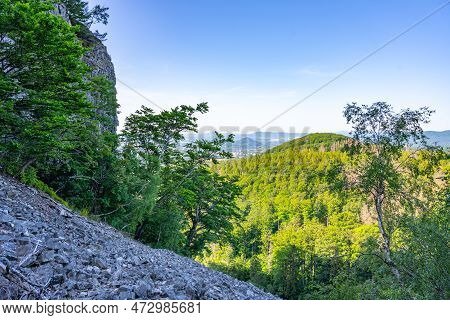 View Of The Summer Landscape Of The Lusatian Mountains From The Viewpoint On The Klic Mountain. Czec