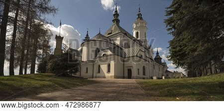 Collegiate Church Of Saint Michael The Archangel In Ostrowiec Swietokrzyski. Beautiful Historic Chur