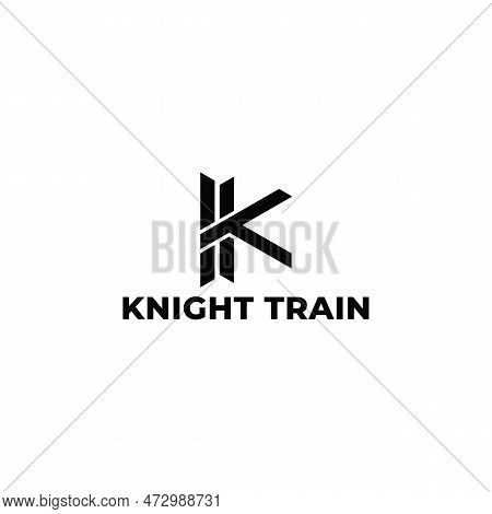 Abstract Initial Letter Kt Or Tk Logo On Black Color Isolated On White Background Applied For The Sp