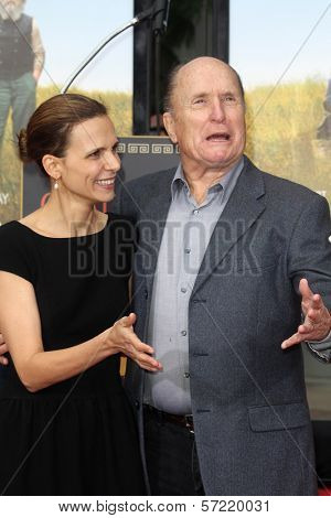Robert Duvall and wife Luciana Pedraza  at Robert Duvall's Hand and Footprint Ceremony to celebrate his 