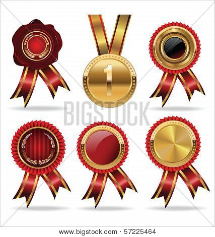Collection Wax Seal And Award Ribbons