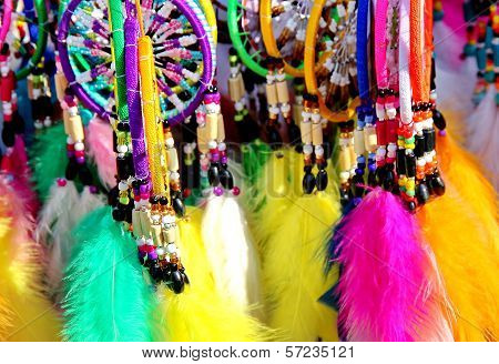 Native American colorful dreamcatchers