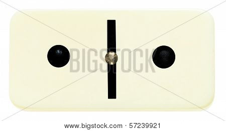 One Domino Tile On Isolated On White