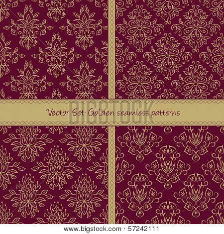 Damask floral textile pattern