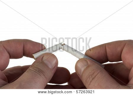 Broken Cigarette In Hand