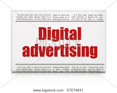 Advertising concept: newspaper headline Digital Advertising
