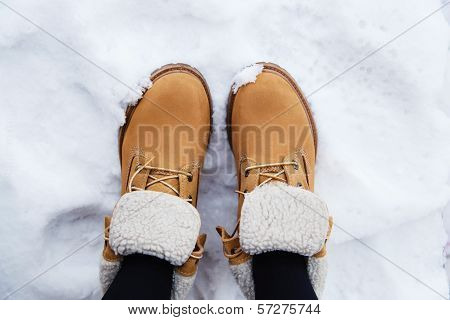 Boots in snow