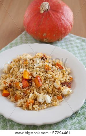 Autumn Couscous Salad with pumpkin and feta cheese