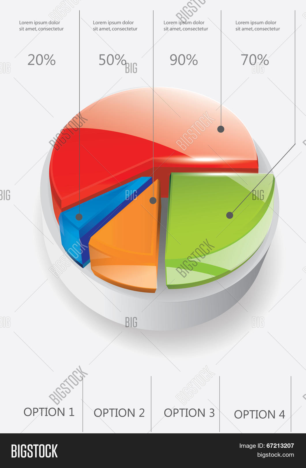 3d Vector Pie Chart Vector & Photo (Free Trial) | Bigstock