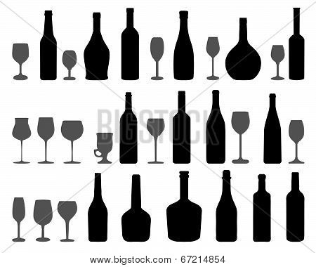 glasses and bottles