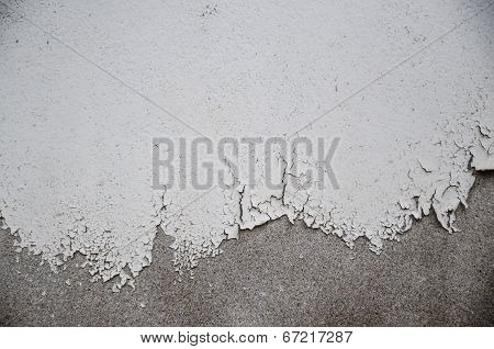 White Painted Concrete Wall Surface Crack.