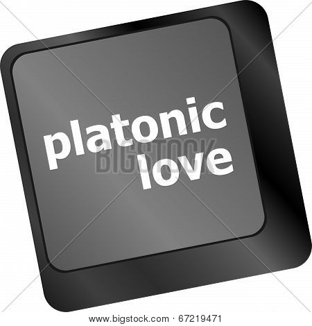 Modern Keyboard Key With Words Platonic Love
