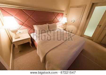 GABALA - MAY 18: Room in Riverside Hotel on May 18, 2014 in Gabala, Azerbaijan. Riverside hotel is first 5 star hotel in Gabala, Azerbaijan