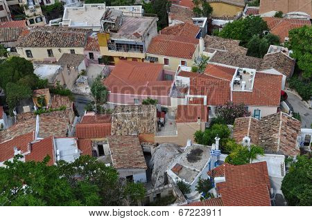 Panoramic View Of Anafiotika Neighborhood