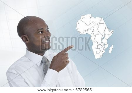 African Business Man Working In Virtual Environment