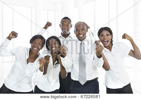 African Business Team Cheering