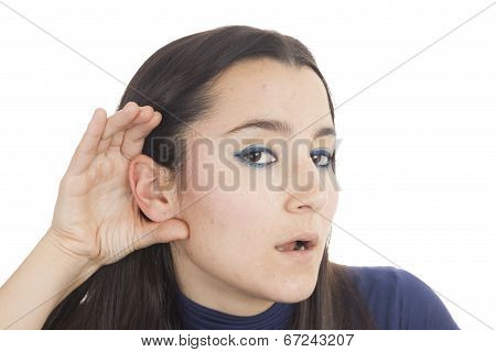 Young Woman Listening To Gossip