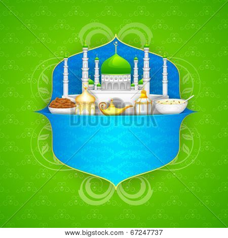 Decorated mosque on Eid Mubarak (Happy Eid)