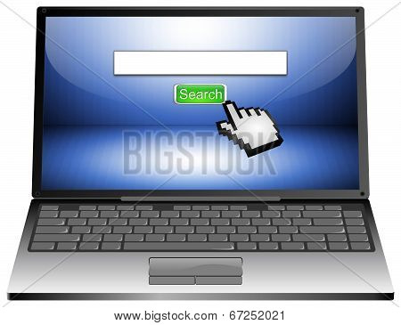 Laptop with internet web search engine