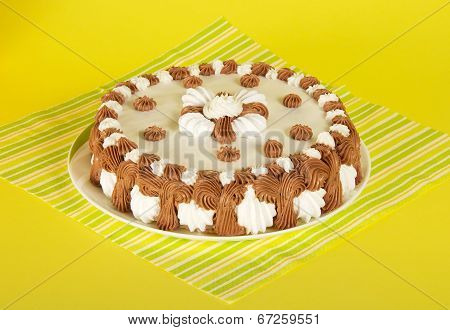 Dish with a gateau