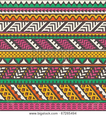 Colorful ethnic print. Vector seamless background.