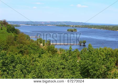 Beautiful Countryside And The River Dnepr