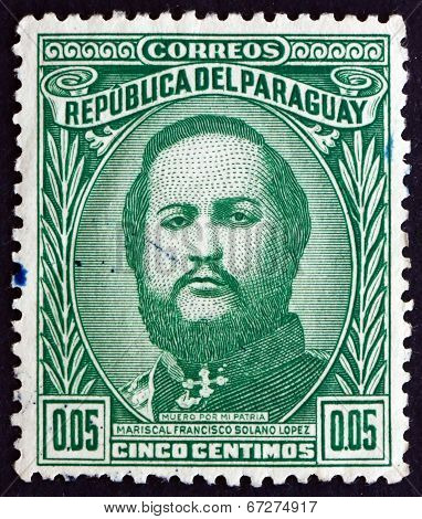 Postage Stamp Paraguay 1947 Marshal Francisco Solano Lopez