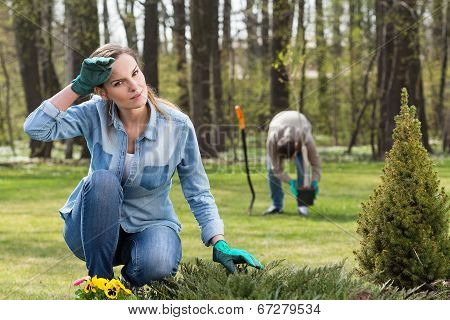 Exhausting Work In Garden
