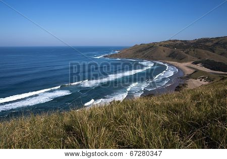View From Cliffs Of Wild Coast Beach, Transkei, South Africa