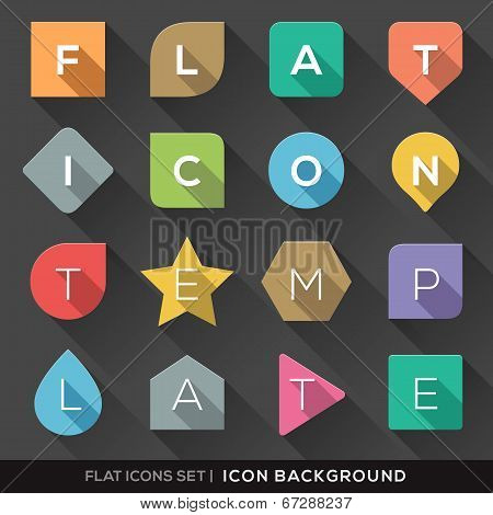 Geometric Shapes Background For Flat Icons Set