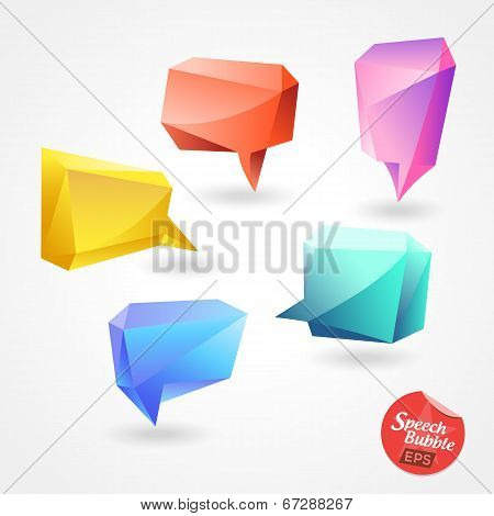 Speech Bubble Vector Polygon 3D