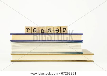 Reader Word On Wood Stamps And Books