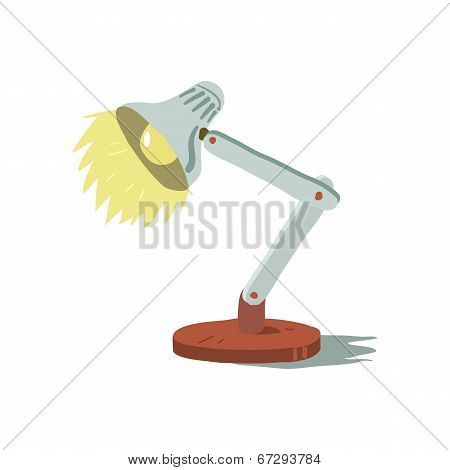 Vector cartoon tiny cute lamp icon.