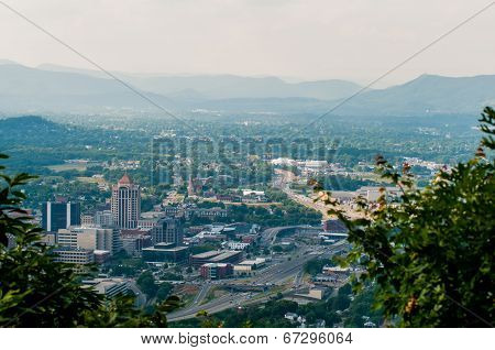 Roanoke Virginia City Skyline On A Sunny Day