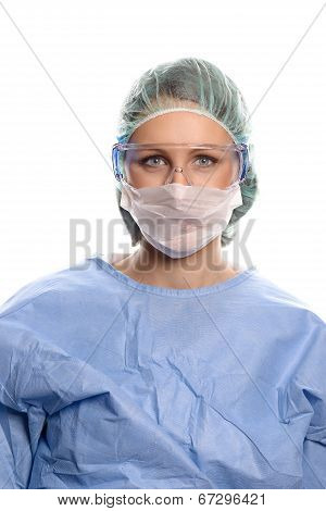 Young Nurse Or Doctor In Surgical Scrubs